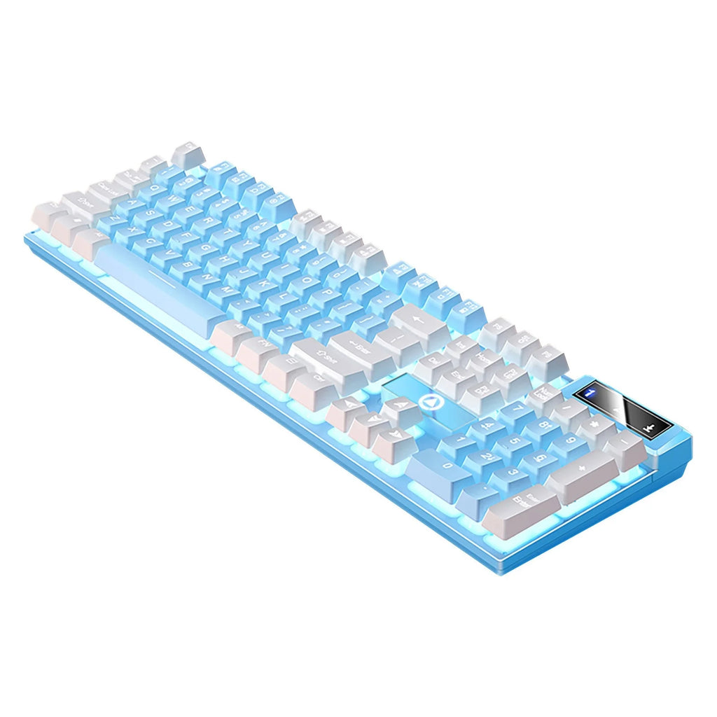 K500 Ultra-Slim Gaming Keyboard - Wired with RGB Backlight, Mechanical Feel, Spill-Resistant, Full-Sized Design, Media Control, Durable ABS Keycaps(Blue)