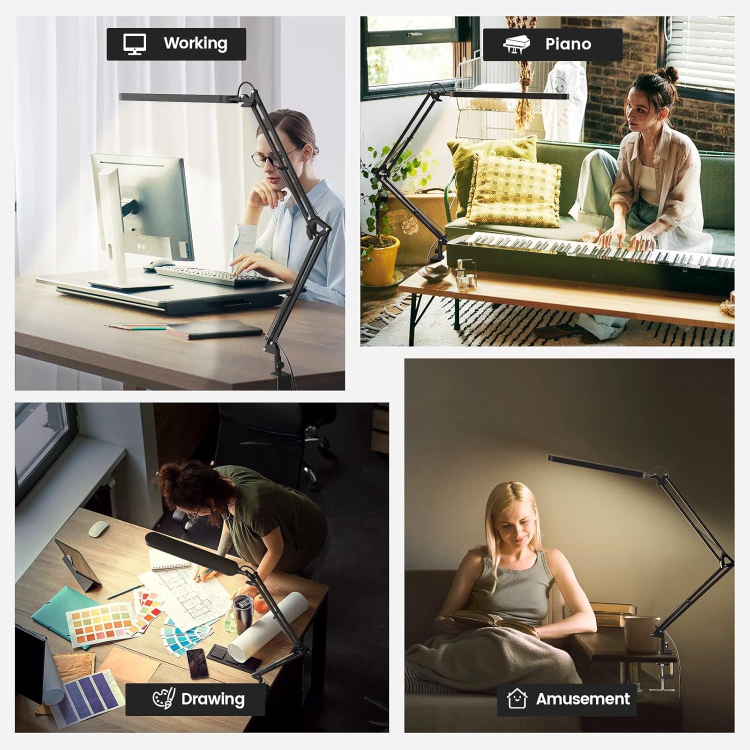 Led Desk Lamp - Desk Light for 31.5" Tall - 5 Color Modes X 11 Brightness Levels