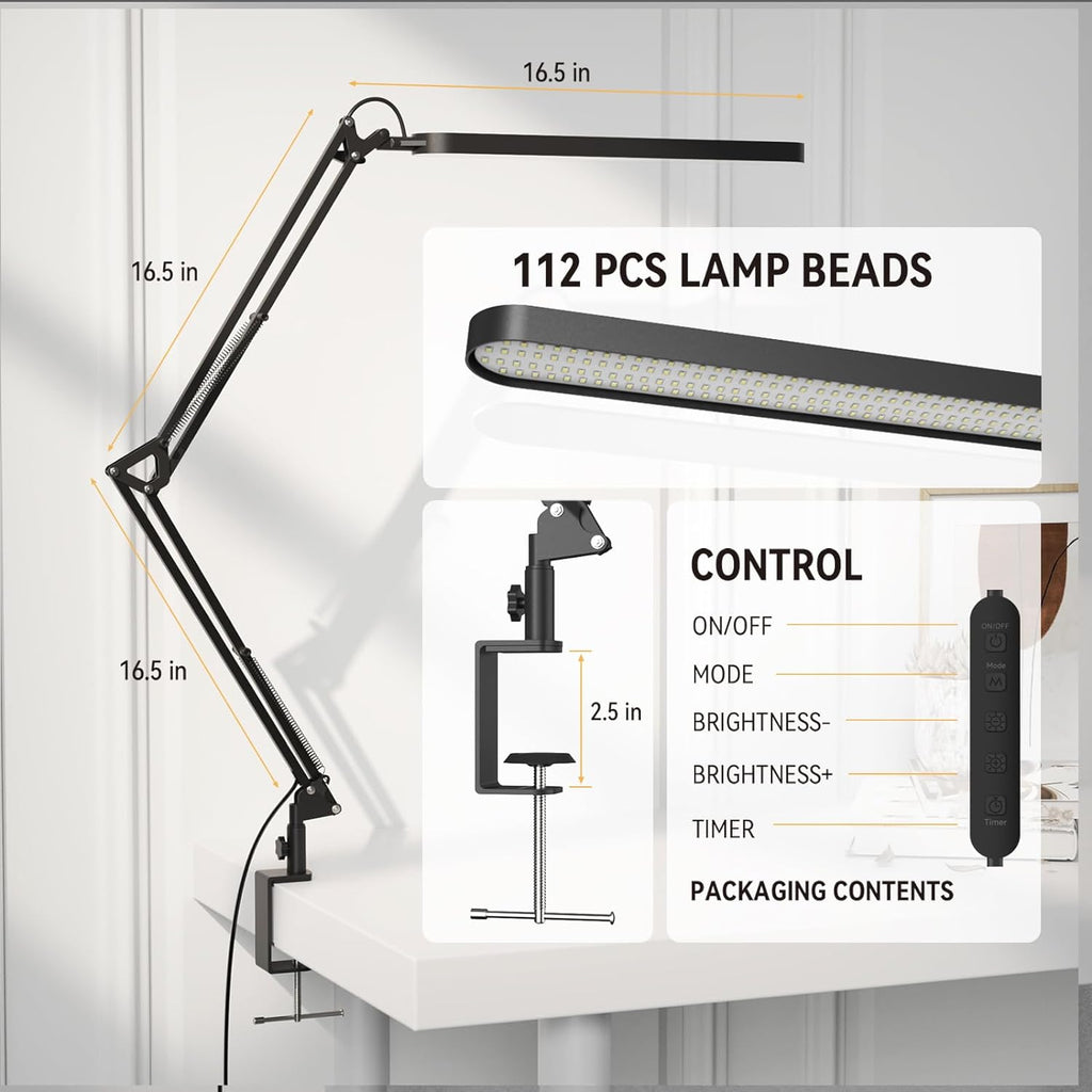 Led Desk Lamp - Desk Light for 31.5" Tall - 5 Color Modes X 11 Brightness Levels