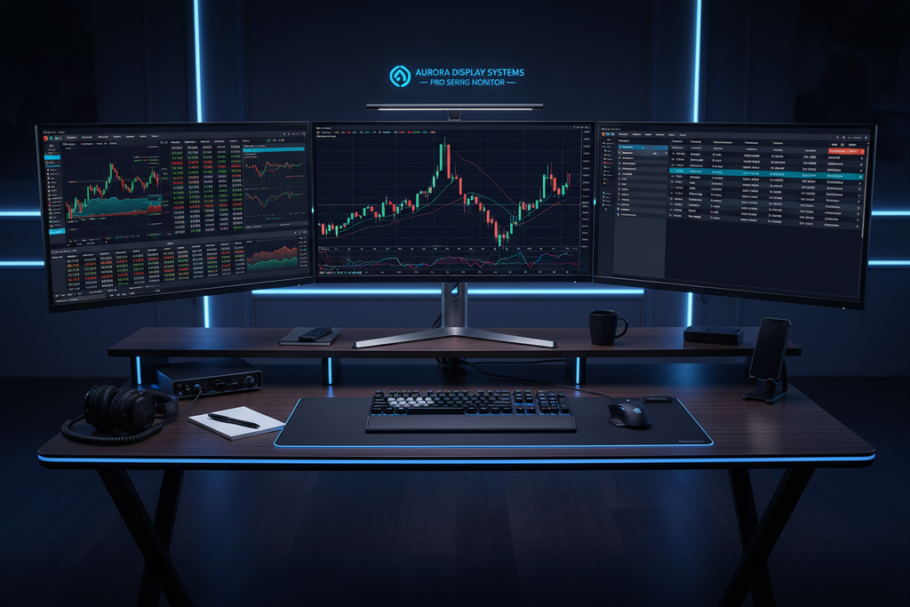 Professional forex trading workstation triple monitor setup